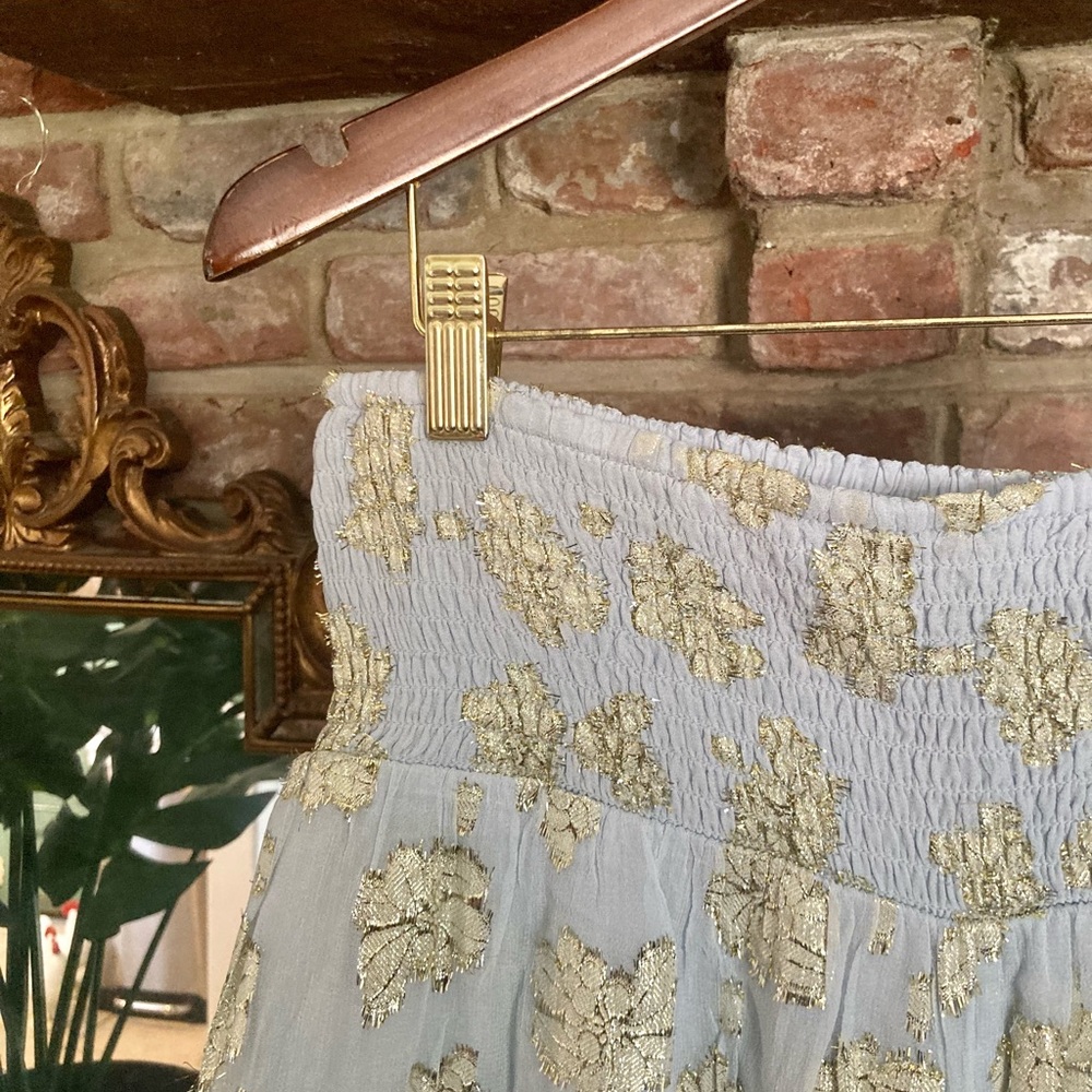 🆕 NWT by Anthropologie Deco Metallic Balloon  Pants with Gold Foil Detail - Picture 6 of 16